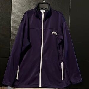 Champion TCU Purple Jacket with White Zipper
